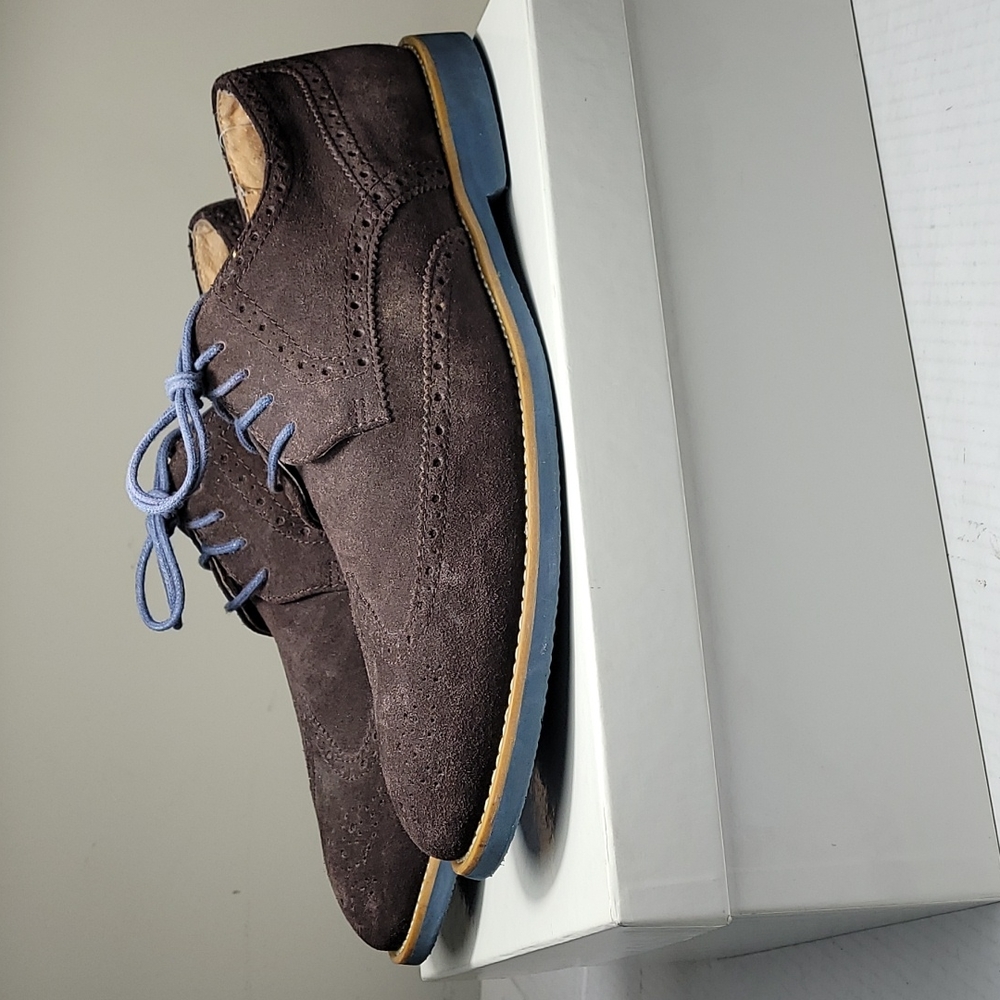 Joseph Abboud Collection chocolate brown suede wingtip oxford (Tu2) size 12